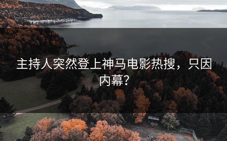 主持人突然登上神马电影热搜，只因内幕？