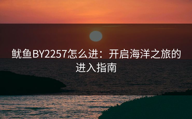 鱿鱼BY2257怎么进：开启海洋之旅的进入指南