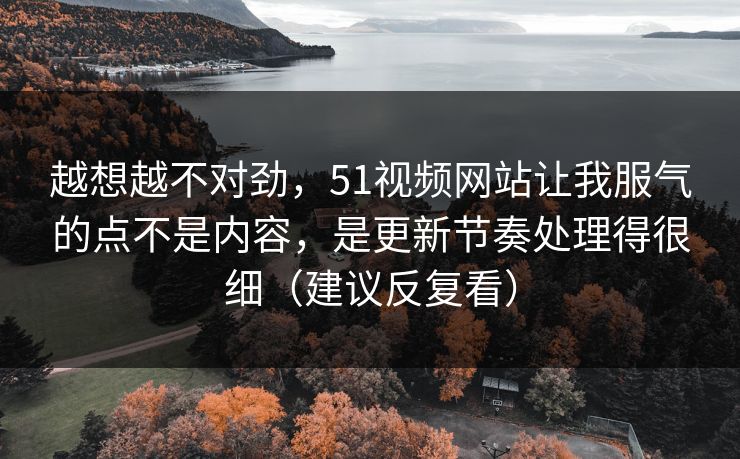 越想越不对劲，51视频网站让我服气的点不是内容，是更新节奏处理得很细（建议反复看）  第1张